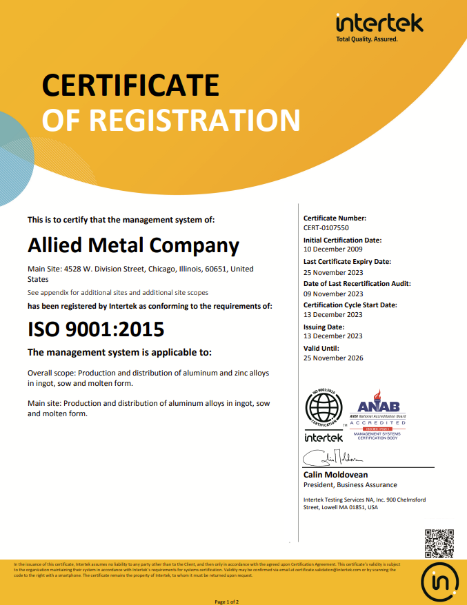 ISO 9001-2015 PAGE 1 IMAGE 12-14-2023